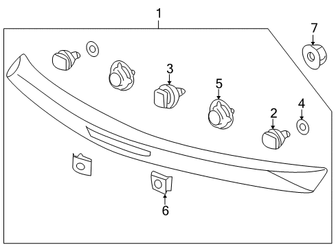 2012 Acura ZDX Rear Spoiler Seal Packing Diagram for 74902-SZN-A00