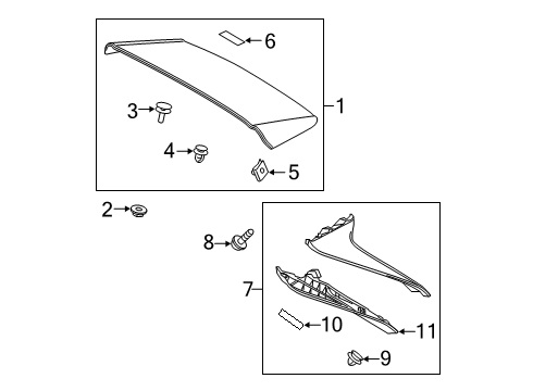 2021 Toyota RAV4 Prime Rear Spoiler Spoiler Diagram for 76085-42908