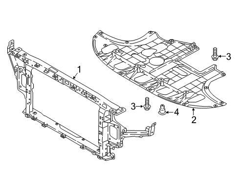 2018 Hyundai Elantra GT Radiator Support Carrier Assembly-Front End Module Diagram for 64101-G3000