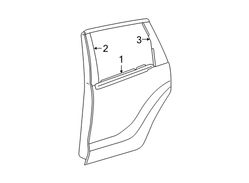 2006 Scion xA Exterior Trim - Rear Door Belt Weatherstrip Diagram for 68230-52070