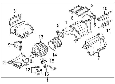 2017 Nissan Leaf Blower Motor & Fan Duct-DEFROSTER Diagram for 27815-4DA0A