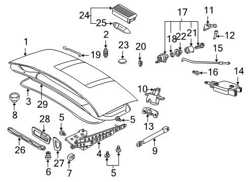 1999 BMW Z3 Trunk Connection Rod Diagram for 51248397849