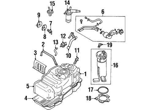 2002 Honda Passport Fuel Supply Shield, Heat Diagram for 8-97253-313-1