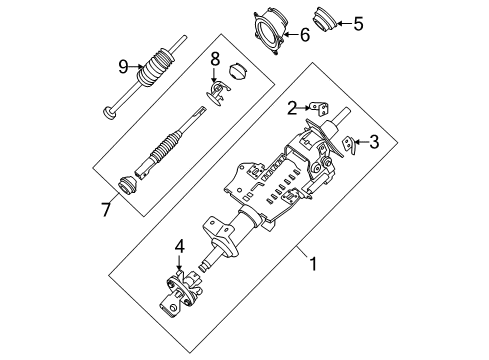 2018 Nissan Frontier Steering Column & Wheel, Steering Gear & Linkage Shaft-Lower Diagram for 48822-ZS00A