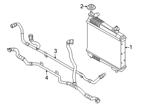 2022 BMW M4 Radiator & Components LINE EXTERNAL RADIATOR Diagram for 17128096431