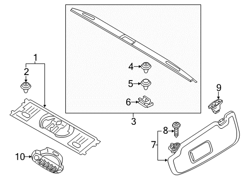 2014 Mini Cooper Interior Trim - Roof CLAMP Diagram for 07149252691