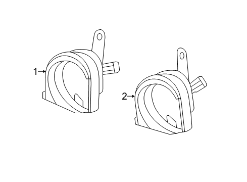 2014 Acura RLX Horn Horn Assembly (High) Diagram for 38150-TY2-A02