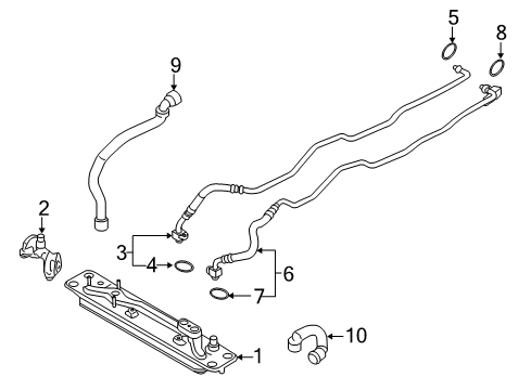 2017 BMW X5 Trans Oil Cooler Transmission Oil Cooler With Thermostat Diagram for 17217647315