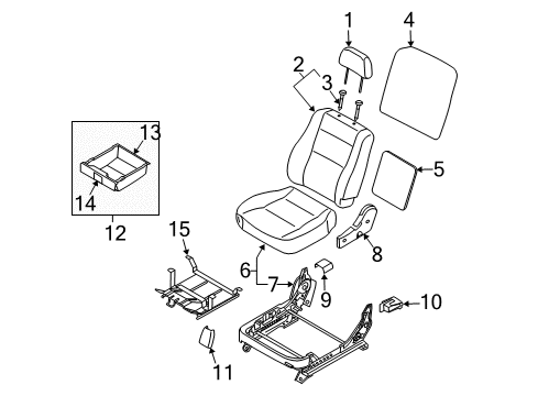 2007 Kia Sorento Front Seat Components Cushion Assembly-Front Seat Diagram for 882013E711KW2