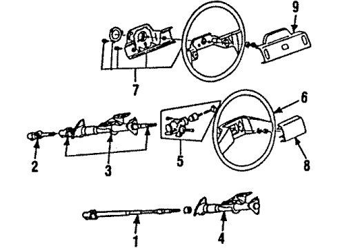 1985 Chevrolet Spectrum Steering Column & Wheel Shaft Diagram for 94152529