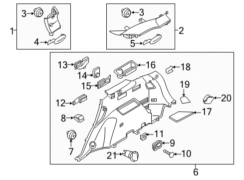 2019 Kia Sorento Interior Trim - Quarter Panels Trim Assembly-Luggage Side Diagram for 85740C6205WK