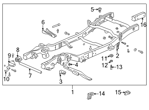 2000 Chevrolet Tahoe Frame & Components Cushion, Body Bolt Upper Diagram for 15746976