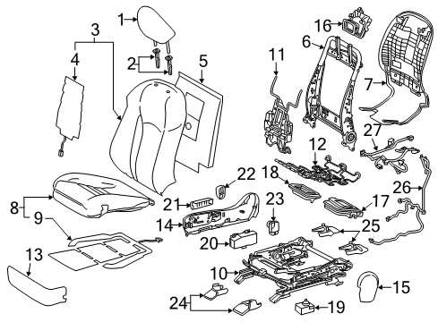 2017 Lexus RX350 Passenger Seat Components Seat Sub-Assembly, Front RH Diagram for 71101-0E090-B0