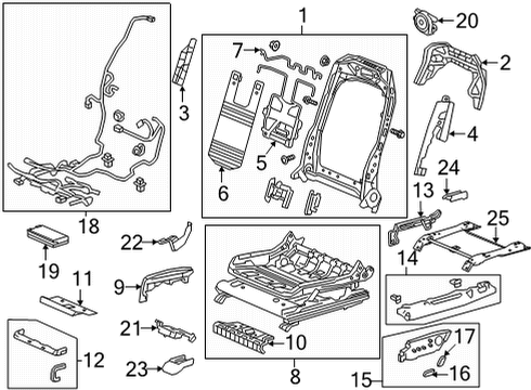 2022 Acura MDX Tracks & Components UNIT, MSC L (16-WAY) Diagram for 81628-TYA-A61