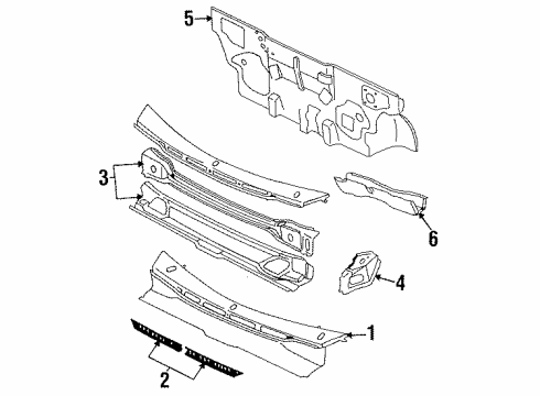 1987 Nissan Stanza Cowl Dash-Panel Diagram for F7110-29R00