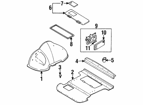 1997 Kia Sportage Interior Trim - Rear Body Mat GARNISH-Rear Diagram for 0K01968841G70