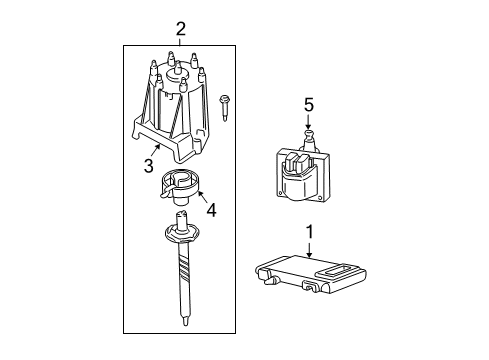 1995 GMC C3500 Ignition System Powertrain Control Module Assembly (Remanufacture) Diagram for 88961136