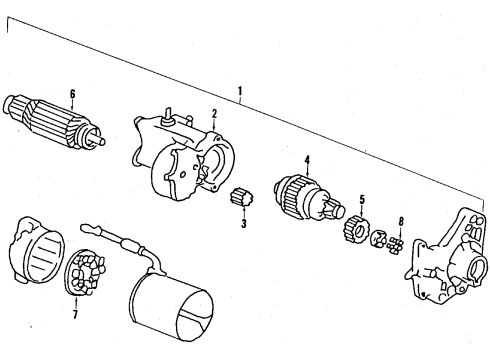 1992 Acura Integra Starter Starter Motor Assembly (Reman) Diagram for 06312-PR4-003RM