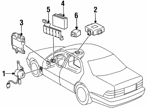 1998 Lexus LS400 Keyless Entry Components Multiplex Network Body Computer Diagram for 89220-50200