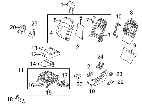 2015 Kia Sportage Heated Seats Guide Assembly-Headrest Diagram for 883853W050GAH