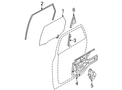 2006 Hyundai Tucson Rear Door Channel Assembly-Rear Door Front, R Diagram for 83560-2E000