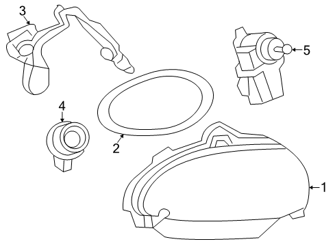 2005 Chrysler PT Cruiser Front Lamps - Combination Lamps Motor-HEADLAMP LEVELING Diagram for 5288904AB