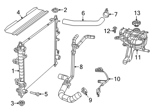 2022 Dodge Durango Radiator & Components ISOLATOR-Radiator Diagram for 68497511AA