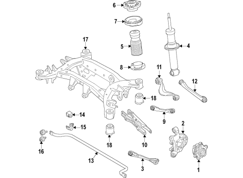 2020 BMW X6 Rear Suspension Components, Lower Control Arm, Upper Control Arm, Ride Control, Stabilizer Bar Rubber Mounting Rear Diagram for 33316860420