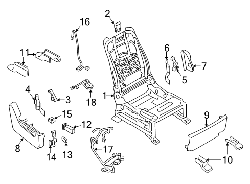 2020 Infiniti QX80 Power Seats Harness-Front Seat Diagram for 87019-1LK7A