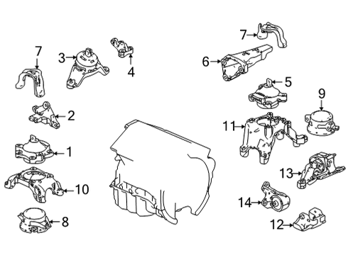2021 Acura TLX Engine & Trans Mounting RUBBER ASSY Diagram for 50820-TGZ-A01