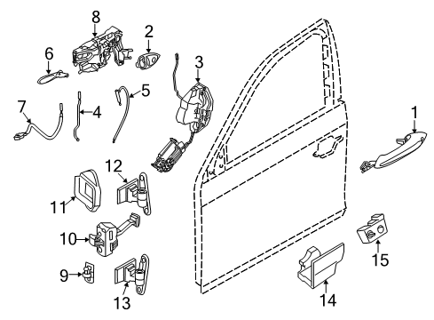 2013 BMW M6 Front Door Left Operating Rod Diagram for 51217227735