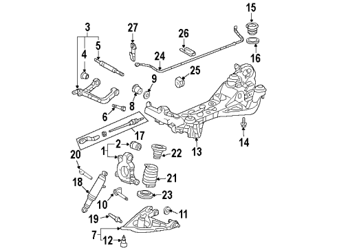 2003 Oldsmobile Silhouette Rear Suspension, Lower Control Arm, Upper Control Arm, Ride Control, Stabilizer Bar, Suspension Components Mount Bolt Diagram for 11518186