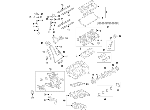 2021 Lexus ES350 Engine Parts, Mounts, Cylinder Head & Valves, Camshaft & Timing, Oil Pan, Oil Pump, Crankshaft & Bearings, Pistons, Rings & Bearings, Variable Valve Timing INSULATOR, Engine Mounting Diagram for 12361-0P210