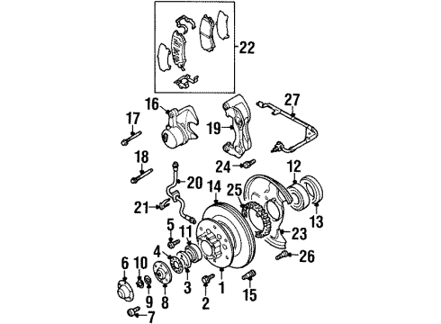 2001 Isuzu VehiCROSS Front Brakes Bearing, Front Hub Axle (Outer) Diagram for 8-94227-041-0
