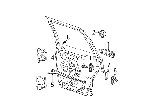 2002 Jeep Liberty Rear Door - Lock & Hardware Rear Door Hinge Diagram for 55177030AE