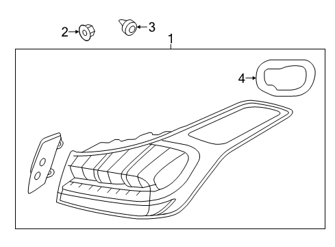 2017 Genesis G80 Tail Lamps Pad-Rear Combination Lamp, LH Diagram for 92453-B1000