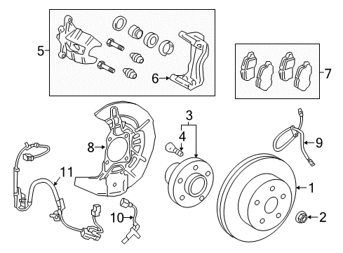 2020 Lexus RX350 Front Brakes Front Passenger Disc Brake Cylinder Assembly Diagram for 47730-0E060