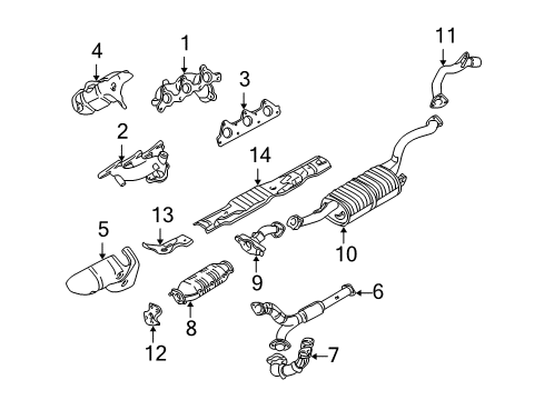 2004 Mitsubishi Montero Sport Exhaust Components Gasket-Exhaust Manifold Diagram for MR266545