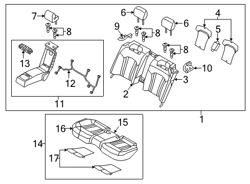 2017 Genesis G80 Rear Seat Components Cushion Assembly-Rear Seat Diagram for 89100-B1010-PPS