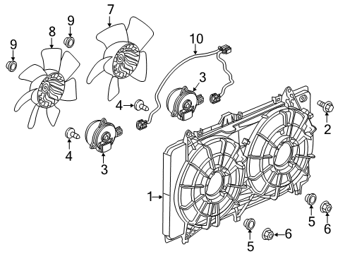 2014 Chevrolet Camaro Cooling System, Radiator, Water Pump, Cooling Fan Fan Motor Nut Diagram for 11570326