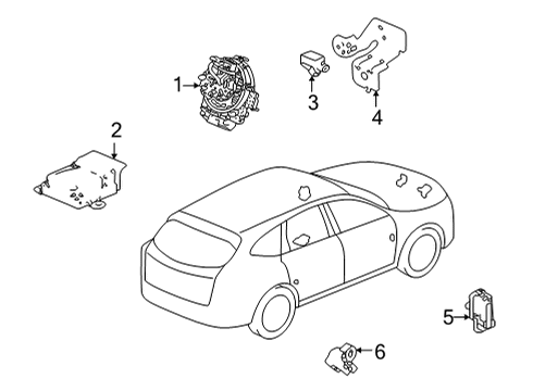2022 Acura MDX Air Bag Components Unit Assembly, Srs Diagram for 77960-TYA-A05