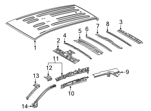 2021 Toyota RAV4 Prime Roof & Components Windshield Header Diagram for 63102-0R907