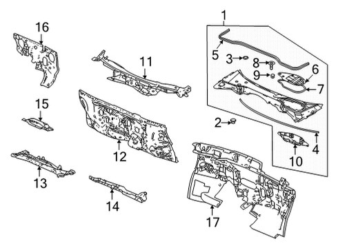 2022 Acura MDX Cowl GUIDE, DASH (UPPER) Diagram for 74191-TYA-A01