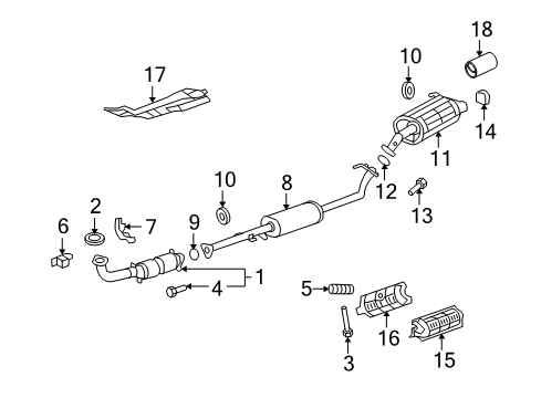 2008 Honda CR-V Exhaust Components Cover (Lower) Diagram for 18181-RZA-000