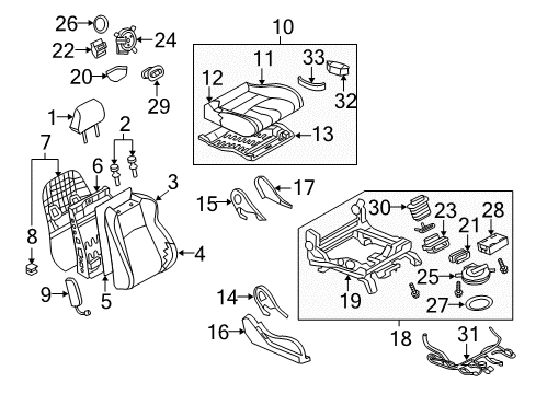 2016 Nissan 370Z Passenger Seat Components Cushion Assembly - Front Seat Diagram for 87300-1EJ0A