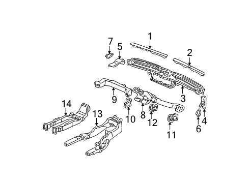 2003 Acura TL Ducts Duct, Defroster (Passenger Side) Diagram for 77477-S0K-A00