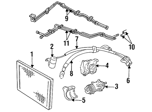 1994 Plymouth Voyager A/C Condenser, Compressor & Lines Line-A/C Discharge & Liquid Diagram for 4677135AB