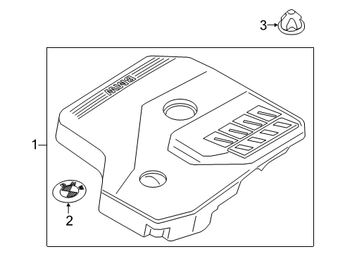 2020 BMW X3 Engine Appearance Cover ENGINE COVER Diagram for 11148676204