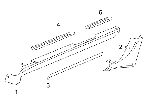 2005 Chevrolet Trailblazer EXT Exterior Trim - Pillars, Rocker & Floor Rocker Molding Diagram for 15190302