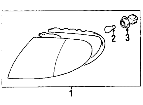 1998 Hyundai Elantra Bulbs Lamp Assembly-Front Combination, LH Diagram for 92301-29051